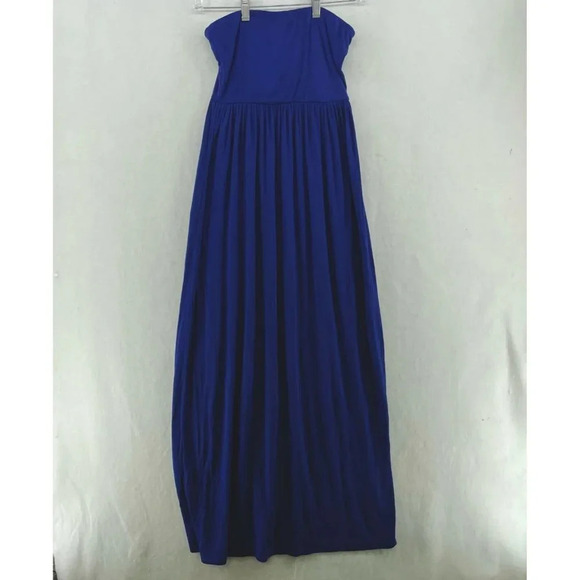 Forever 21 Maxi Dress Women's Sz Small Royal Blue Strapless Pleated Long - Picture 1 of 10